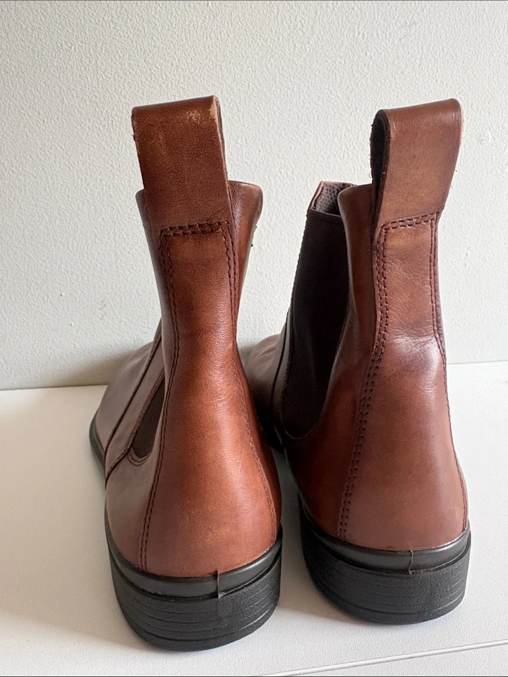 ECCO Brown Leather Chelsea Ankle Boots Women’s EU 42 Pull On